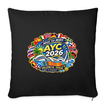 Adventist Youth Congress 2026 Valencia Spain - Housse de coussin décorative 45 x 45 cm - noir - Devant