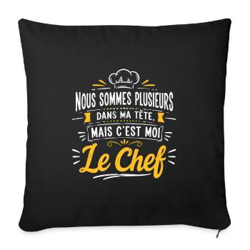 mais c'est moi le chef - Housse de coussin décorative 45 x 45 cm - noir - Devant
