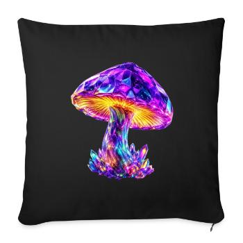 Crystal Geometric Mashroom - Sofa pillowcase 17,3'' x 17,3'' (45 x 45 cm) - black - Front