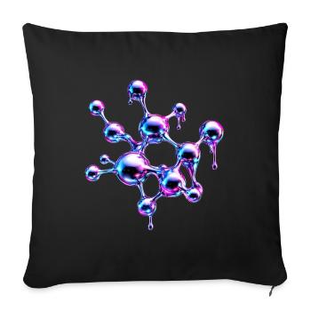 Liquid Metal Molecule Art - Sofa pillowcase 17,3'' x 17,3'' (45 x 45 cm) - black - Front