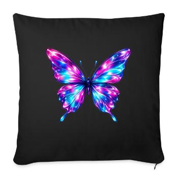 Glossy Metallic Butterfly - Sofa pillowcase 17,3'' x 17,3'' (45 x 45 cm) - black - Front