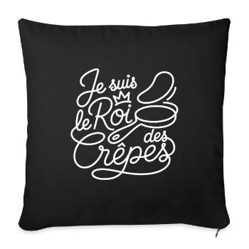 Je suis le Roi des Crêpes - Housse de coussin décorative 45 x 45 cm - noir - Devant