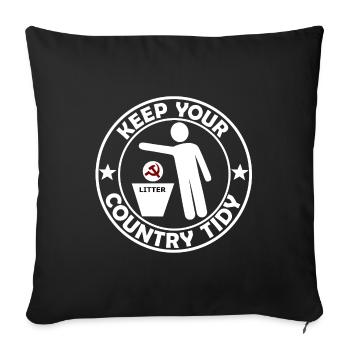 Pas de déchets pour le communisme - Housse de coussin décorative 45 x 45 cm - noir - Devant