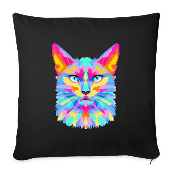 Geometric Cat Burst - Sofa pillowcase 17,3'' x 17,3'' (45 x 45 cm) - black - Front