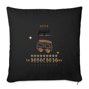 PAPA. FÊTE DES PÈRES. BONNE FÊTE PAPA. BONNE FÊTE - Housse de coussin décorative 45 x 45 cm - noir - Devant