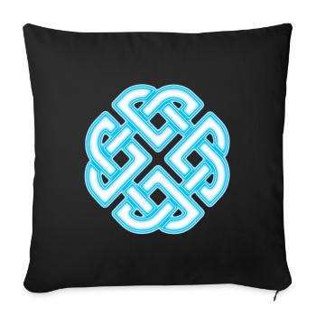 Nœud Celtique Néon Infini - Housse de coussin décorative 45 x 45 cm - noir - Devant