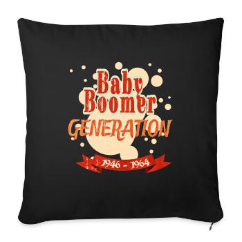 Design Génération des baby-boomers (1946 - 1964) - Housse de coussin décorative 45 x 45 cm - noir - Devant