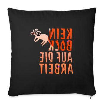 Écriture miroir drôle « Kein Bock auf die Arbeit » - Housse de coussin décorative 45 x 45 cm - noir - Devant