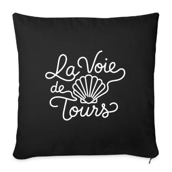 La Voie de Tours – Saint-Jacques Compostelle - Housse de coussin décorative 45 x 45 cm - noir - Devant
