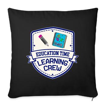 Temps d’éducation | Chemise de l’équipe d’apprentissage - Housse de coussin décorative 45 x 45 cm - noir - Devant
