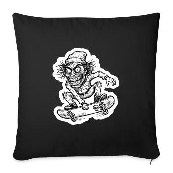 Crazy Skater Sketch - Urban Art - Sofa pillowcase 17,3'' x 17,3'' (45 x 45 cm) - black - Front