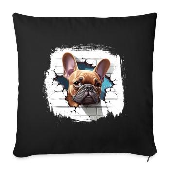French Bulldog Cartoon - Sofa pillowcase 17,3'' x 17,3'' (45 x 45 cm) - black - Front