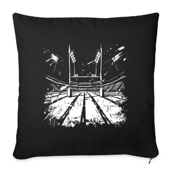 Rugby Feld - Sofakissenbezug 45 x 45 cm - Schwarz - Vorne
