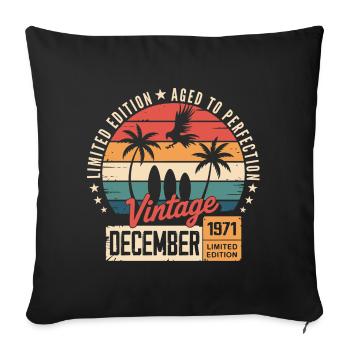 Limitierte Ausgabe Dezember 1971 Vintage - Sofakissenbezug 45 x 45 cm - Schwarz - Vorne