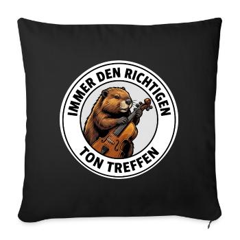 Biber Bratsche T-Shirt Motiv Musiker Geschenk - Sofakissenbezug 45 x 45 cm - Schwarz - Vorne