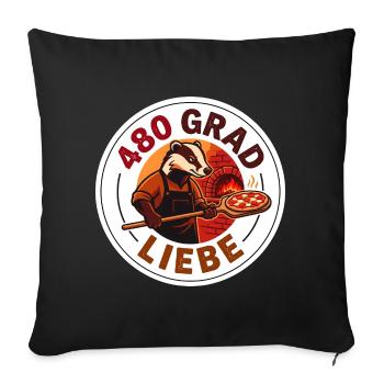 Neapel Pizza Bäcker 480 Grad Gastronomie Motiv - Sofakissenbezug 45 x 45 cm - Schwarz - Vorne