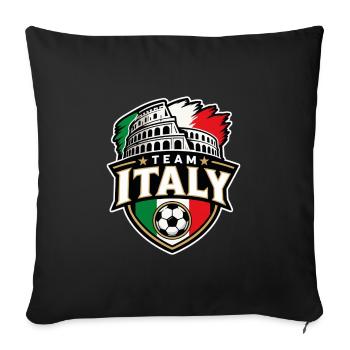 Team Italien Fußballemblem - Sofakissenbezug 45 x 45 cm - Schwarz - Vorne