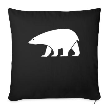 polar bear - Sofa pillowcase 17,3'' x 17,3'' (45 x 45 cm) - black - Front