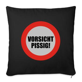 Vorsicht pissig | bösartig | übel | schelcht - Housse de coussin décorative 45 x 45 cm - noir - Devant