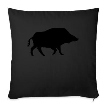 wildschweinchen//wild boar//sanglier - Housse de coussin décorative 45 x 45 cm - noir - Devant