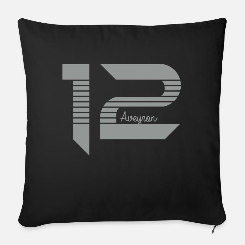 Midi Pyrénées Aveyron 12 - Housse de coussin décorative 45 x 45 cm - noir