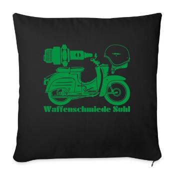 Simson Schwalbe KR51 Waffenschmiede - Sofakissenbezug 45 x 45 cm - Schwarz - Vorne