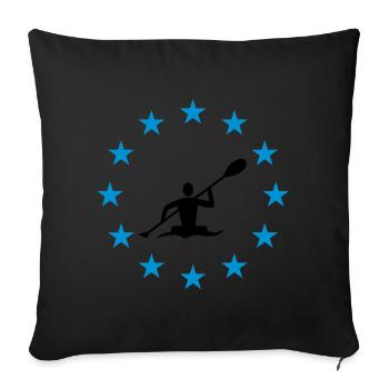 Canoë-kayak dans le cercle d'étoile - Housse de coussin décorative 45 x 45 cm - noir - Devant