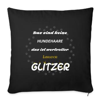 Labrador Glitzer BpJQpU - Sofakissenbezug 45 x 45 cm - Schwarz - Vorne