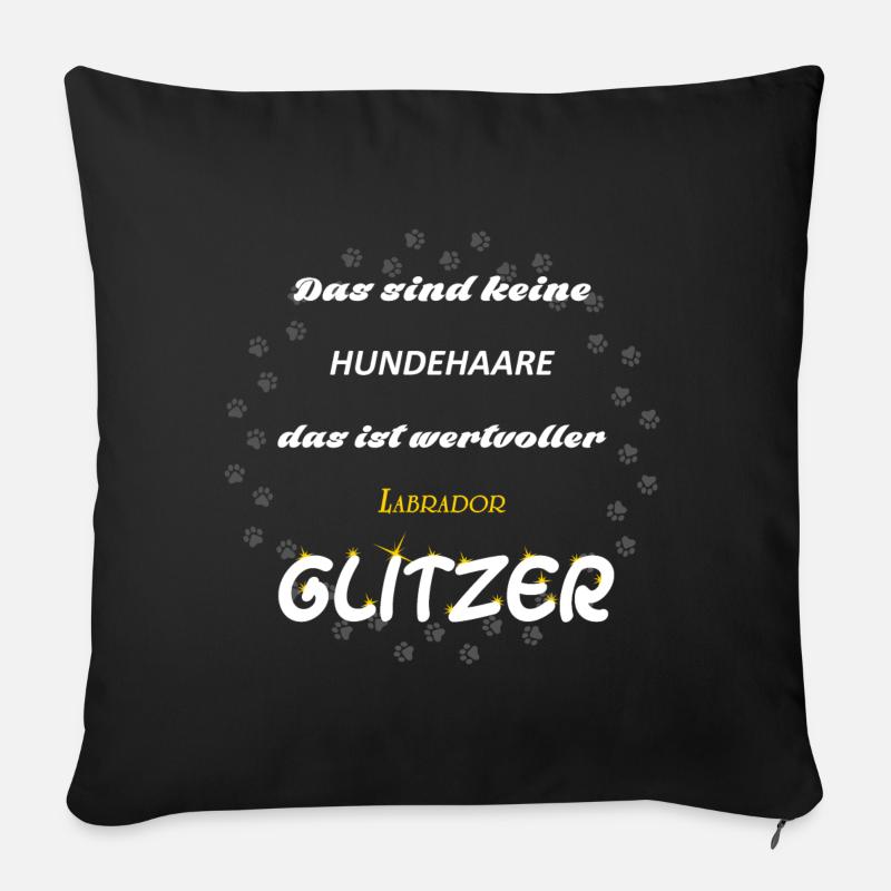 Labrador Glitzer BpJQpU - Sofakissenbezug 45 x 45 cm - Schwarz
