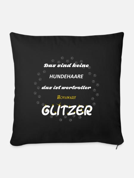 Hovawart Glitzer fHb3 - Sofakissenbezug 45 x 45 cm - Schwarz