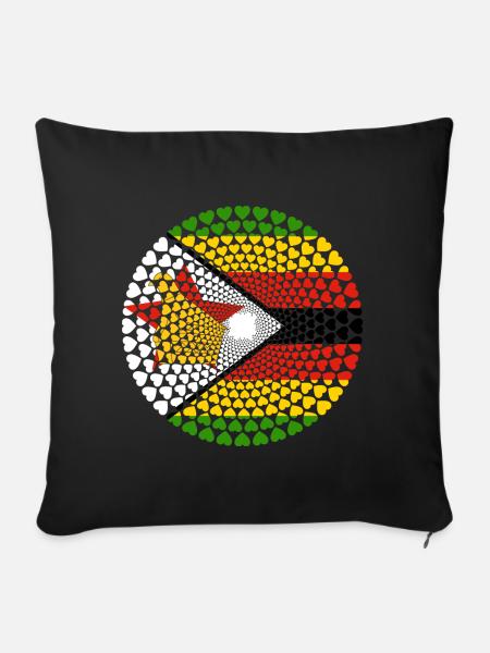Zimbabwe Simbabwe Great Zimbabwe Love HERZ Mandala - Sofakissenbezug 45 x 45 cm - Schwarz