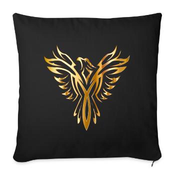 Like Phoenix from the ashes gold golden fenix - Sofa pillowcase 17,3'' x 17,3'' (45 x 45 cm) - black - Front