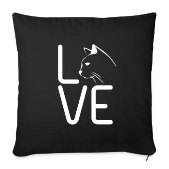 AMOUR CAT - Housse de coussin décorative 45 x 45 cm - noir - Devant