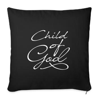 Child of God en blanc - Housse de coussin décorative 45 x 45 cm - noir - Devant