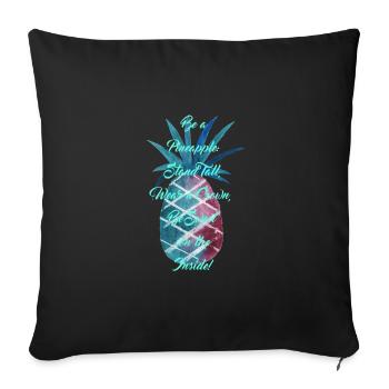 Be a Pineapple - Turquoise - Sofa pillowcase 17,3'' x 17,3'' (45 x 45 cm) - black - Front