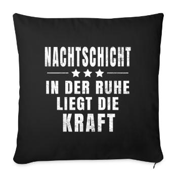 Nachtschicht T-Shirt - Sofakissenbezug 45 x 45 cm - Schwarz - Vorne