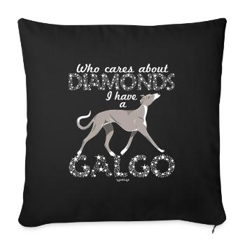Galgo Diamonds 3 - Sofakissenbezug 45 x 45 cm - Schwarz - Vorne
