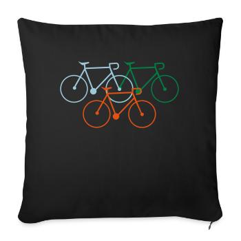 bicyclette Drahtesel de roue de fixie - Housse de coussin décorative 45 x 45 cm - noir - Devant