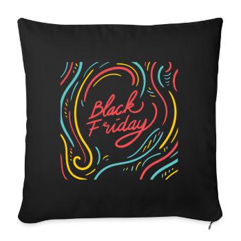 Cadeaux black friday. achats. Magasinez jusqu’à ce que vous tombiez. - Housse de coussin décorative 45 x 45 cm - noir - Devant