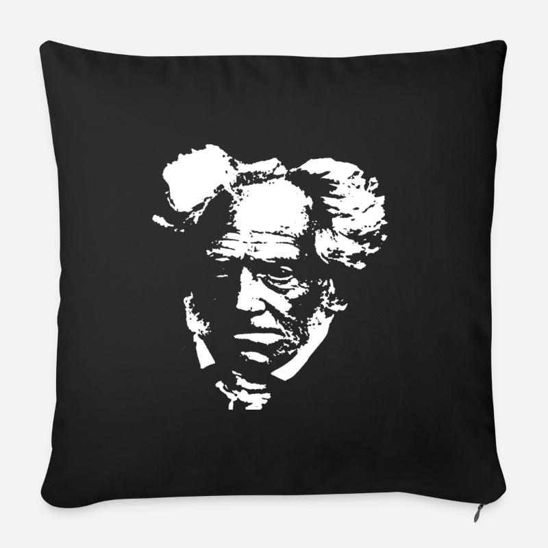 Arthur Schopenhauer - Sofa pillowcase 17,3'' x 17,3'' (45 x 45 cm) - black