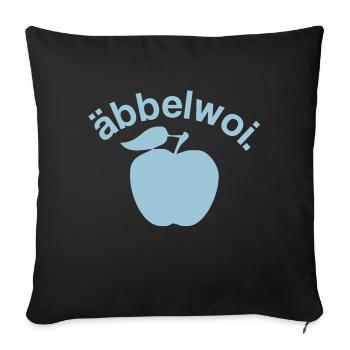 Äbbelwoi - Bembel - cidre - Francfort - Housse de coussin décorative 45 x 45 cm - noir - Devant