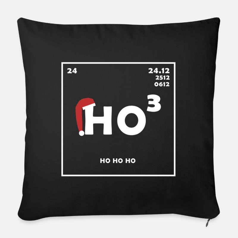 HO HO HO | Weihnachten | Chemie Element - Sofakissenbezug 45 x 45 cm - Schwarz