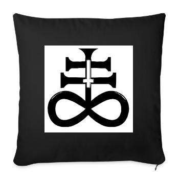 satanic cross - Sofa pillowcase 17,3'' x 17,3'' (45 x 45 cm) - black - Front