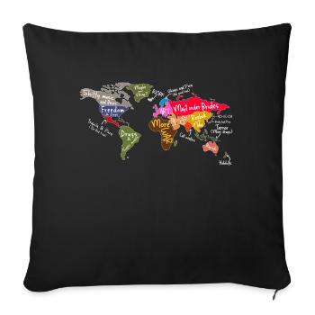 world - Sofakissenbezug 45 x 45 cm - Schwarz - Vorne