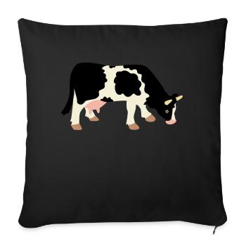 cow , cow - Sofa pillowcase 17,3'' x 17,3'' (45 x 45 cm) - black - Front