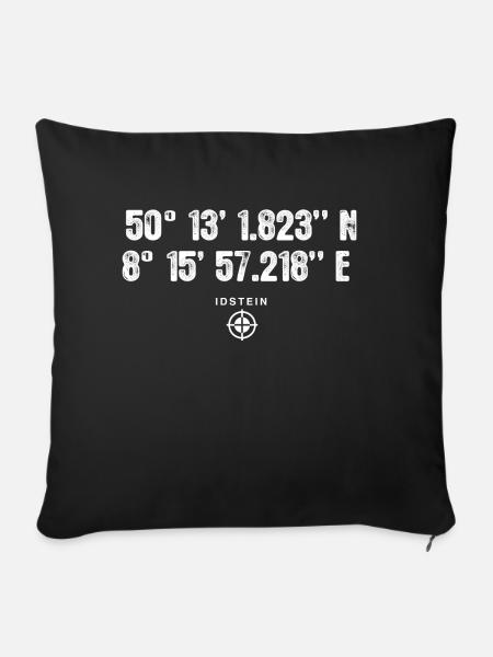 Idstein Geocacher Geschenk Standort GPS Stadt - Sofakissenbezug 45 x 45 cm - Schwarz