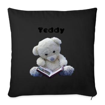 Teddy - Sofakissenbezug 45 x 45 cm - Schwarz - Vorne