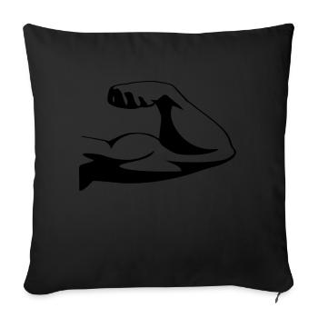 Muscle biceps upper arm - Sofa pillowcase 17,3'' x 17,3'' (45 x 45 cm) - black - Front