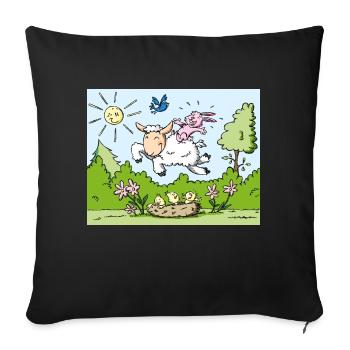 Frühling - Sofakissenbezug 45 x 45 cm - Schwarz - Vorne