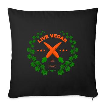 Life Vegan 100% Nature - Sofa pillowcase 17,3'' x 17,3'' (45 x 45 cm) - black - Front